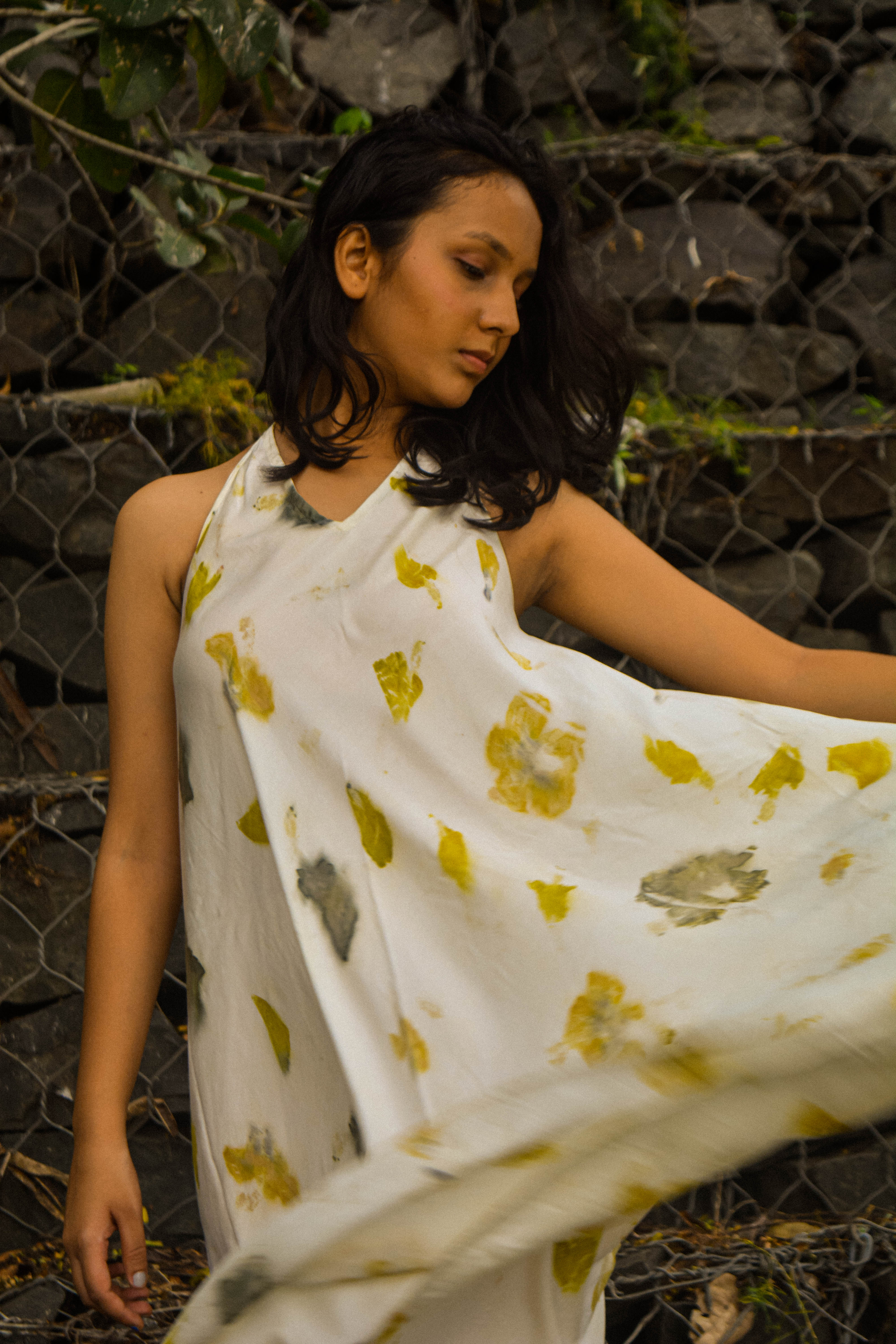 Olive Petal Swirl Dress thumbnail 2